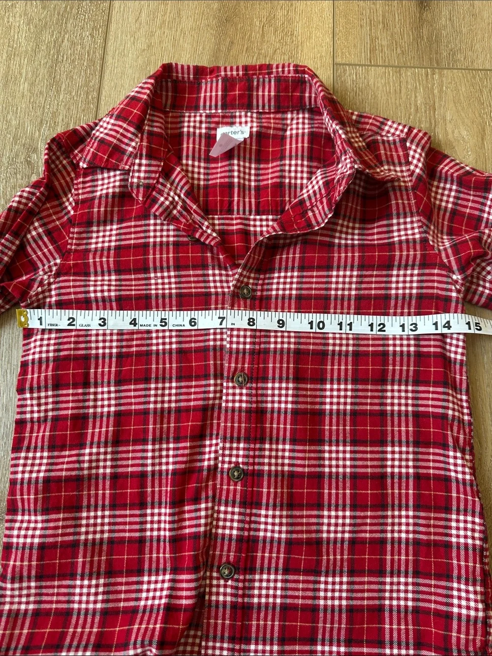Carter's Boys Plaid Flannel Shirt Long Sleeve Button Up Size 6